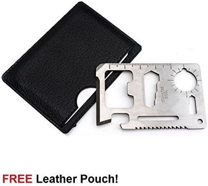 ToolsOmatic UK 11 in 1 Outdoor Pocket Survival Tool Card Multi-Purpose Camping Gadget Can Opener