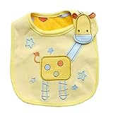 Cute Cartoon Pattern 3 Layer Toddler Baby Waterproof Saliva Towel Baby Bibs (Giraffe Pattern 1)