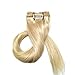 Blonde Clip in Hair Extensions 70g Bleach Blonde Silky Straight Human Hair Extensions Clip in Hair Extensions