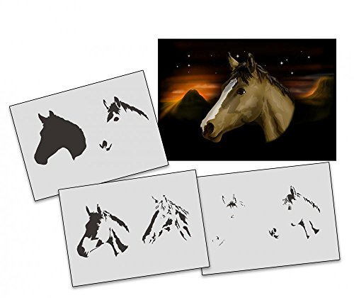 UMR-Design AS-307 Horse Airbrushstencil Step by Step Size M