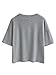 Persun Gray Embroidery Letter And Cat Short Sleeves Crop T-shirt Top,One Size,Grey