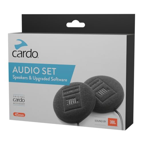 Cardo Audio 45mm Motorcycle Motorbike Set Compatible with Most Helmet Communicators (Black, Single Pack)