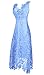 KIMILILY Women's Elegant Cocktail Bridesmaid Lace Dress Wedding Guest Dress V Neck Sleeveless