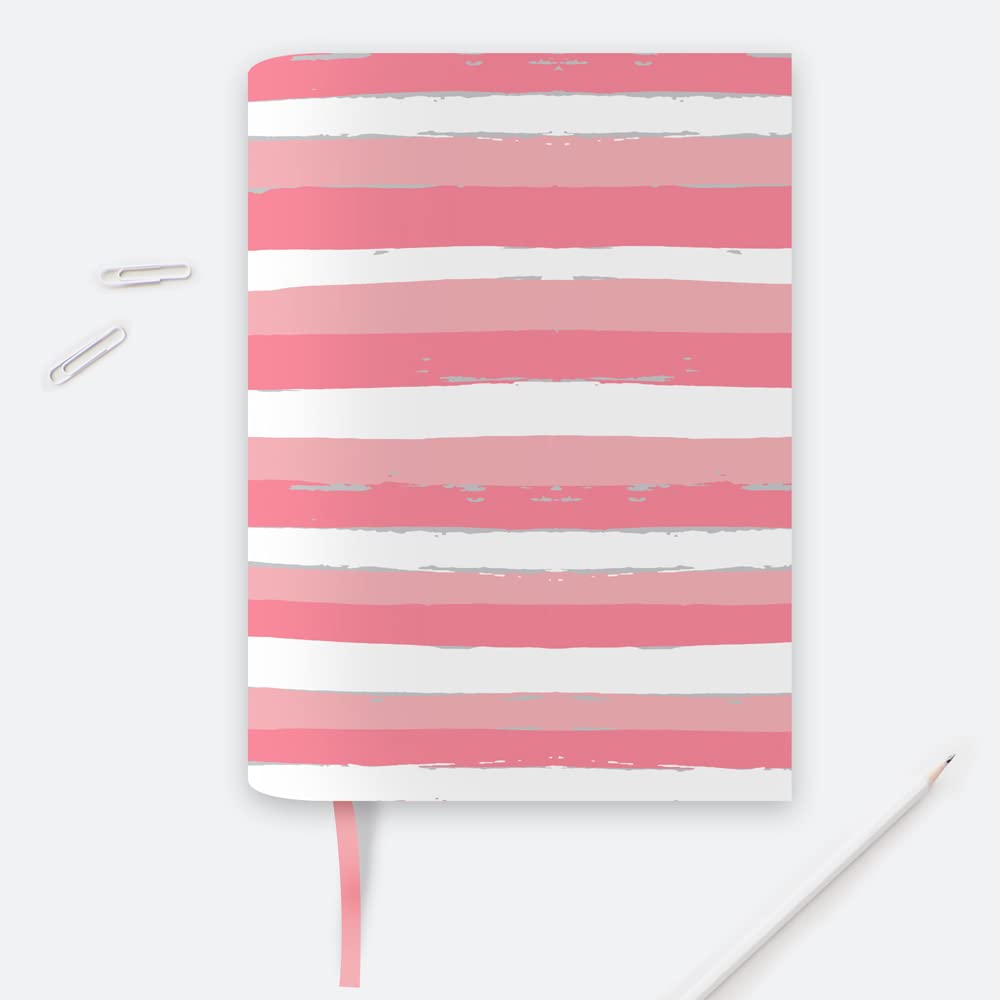 Dotty about Paper A5 Chunky Linen Covered Notebook With Ribbon 160 x 215 mm (28 mm thick) 192 sheets - Earn Your Stripes - Perfect for Office Work, School, Diary, Gifting