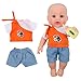 YIQIHAI 13 Pcs Baby Doll Clothes and Accessories, Including 5 Sets 12 Inches and 13 Inches New Born Baby Outfits, Doll Bottle and Tableware Birthday for Girls