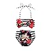Scfcloth Cute Baby Girls Swimsuit 2Pcs Halter Stripe Bow Swimwear Beach Bikini Set Black 3T