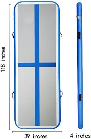 Gutlucky Inflatable Tumbling Gymnastic Air floor Mat Track Cheerleading for Home Use/Cheerleading/Beach/Park and Water (LightBlue)