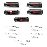 5 X SanDisk SDCZ60-016G 16GB 2.0 Flash Cruzer Glide USB Drive with Detachable Lanyard (5pcs) and Dust Plug (5pcs)