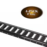 Four 8-ft E Track Tie-Down Rail, Powder-Coated Steel ETrack TieDowns, Horizontal 8' E-Tracks, Pack of 4 Bolt-On Tie Down Rails for Cargo on Pickups, Trucks, Trailers, Vans