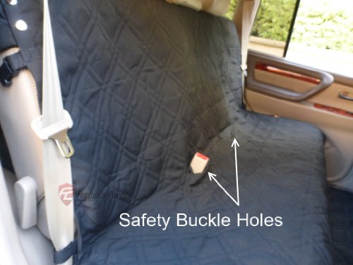 Deluxe Quilted and Padded Back Seat Bench cover with Non-Slip fabric in Seat area - One size fits all 56"W Black