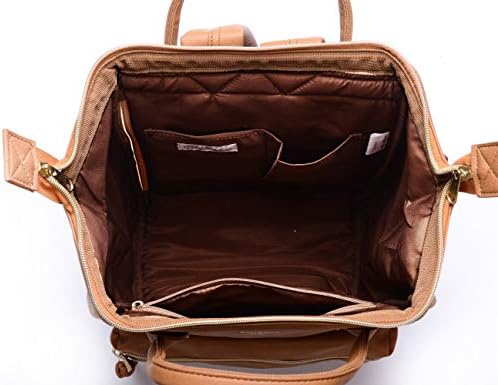 Kah&Kee Leather Backpack Diaper Bag with Laptop Compartment Travel School for Women Man 5 Kah&Kee Leather Backpack Diaper Bag with Laptop Compartment Travel School for Women Man