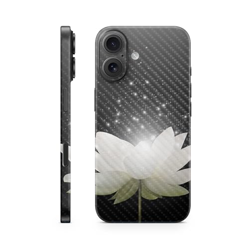 Carbon Fiber Phone Skin Compatible with Apple iPhone 16 - Twilight Lotus - Prem…