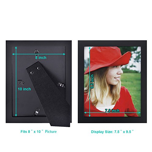 image for RPJC 8x10 Picture Frames Made of Solid Wood High Definition Glass for 
