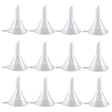 Freedi 12Pcs Mini Clear Plastic Funnels for Essential Oils Lab bottle & Perfume Craft Spice Filling Liquid Small