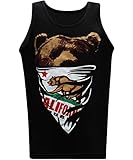 California Republic White Bandana Men's Muscle Tee Tank Top - (Large) - Black
