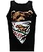 California Republic White Bandana Men's Muscle Tee Tank Top - (Large) - Black