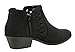 Soda Women's Perforated Cut Out Stacked Block Heel Ankle Booties