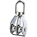 DasMarine 2 Pack M20 Double Pulley Block in 304 Stainless Steel Crane Swivel Hook Double Pulley Roller Loading (M20)