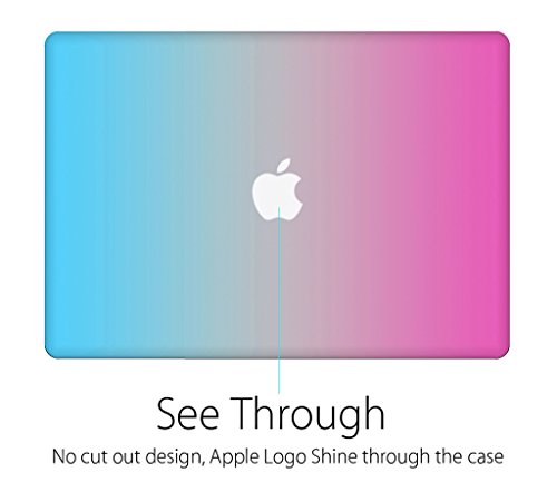 UESWILL Smooth Soft-Touch Matte Hard Shell Case Cover for MacBook Air 13" (Model: A1466/A1369) + Microfibre Cleaning Cloth, Rainbow - Thumbnail 2
