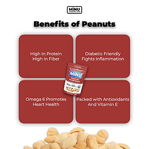 MiNU Organic Dry Roasted Peanuts Unsalted 16 oz (1 lb), 1 Keto Paleo