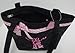 Lil Princess Girl's Quilted Dance Ballet Slippers Tote Bag with Pink Polka Dot Bow, Black