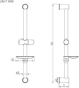 Ibergrif M20802-1 Shower Riser Rail 57cm No Drilling Chrome view 3