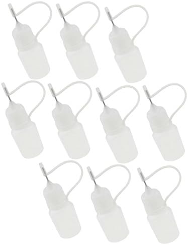 10pcs 3ml Empty Plastic Dropper Bottles Metal Needle Bottle White Cap