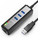 USB Network Adapter, FosPower [2-In-1] 3 Port SuperSpeed 3.0 USB Hub with Gigabit Ethernet Port RJ45 10/100/1000Mbps Network Adapter Converter for Microsoft Surface, Laptop, PC, Mac, Chromebook