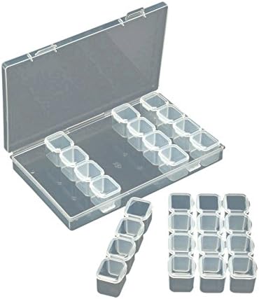 Yooan Multifunction 28 Slots Transparent Storage Boxes for Diamond Embroidery Box Diamond Painting Accessory Case