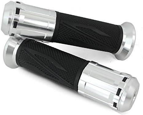 CNC Aluminium Handlebar Grips MBK Mach G, R, Naked, Ovetto, Stunt Nitro, Booster NG (All) Fizz, etc. Chrome (Gun)