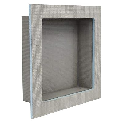 Houseables Shower Niche, Insert Storage Shelf, 12 x 12 Inch, Grey, XPS Foam, Leak-Proof, Waterproof, Recessed Preformed Caddy, Tile Prefab Shelves for Bathroom, Prefabricated Deep Wall Toiletry