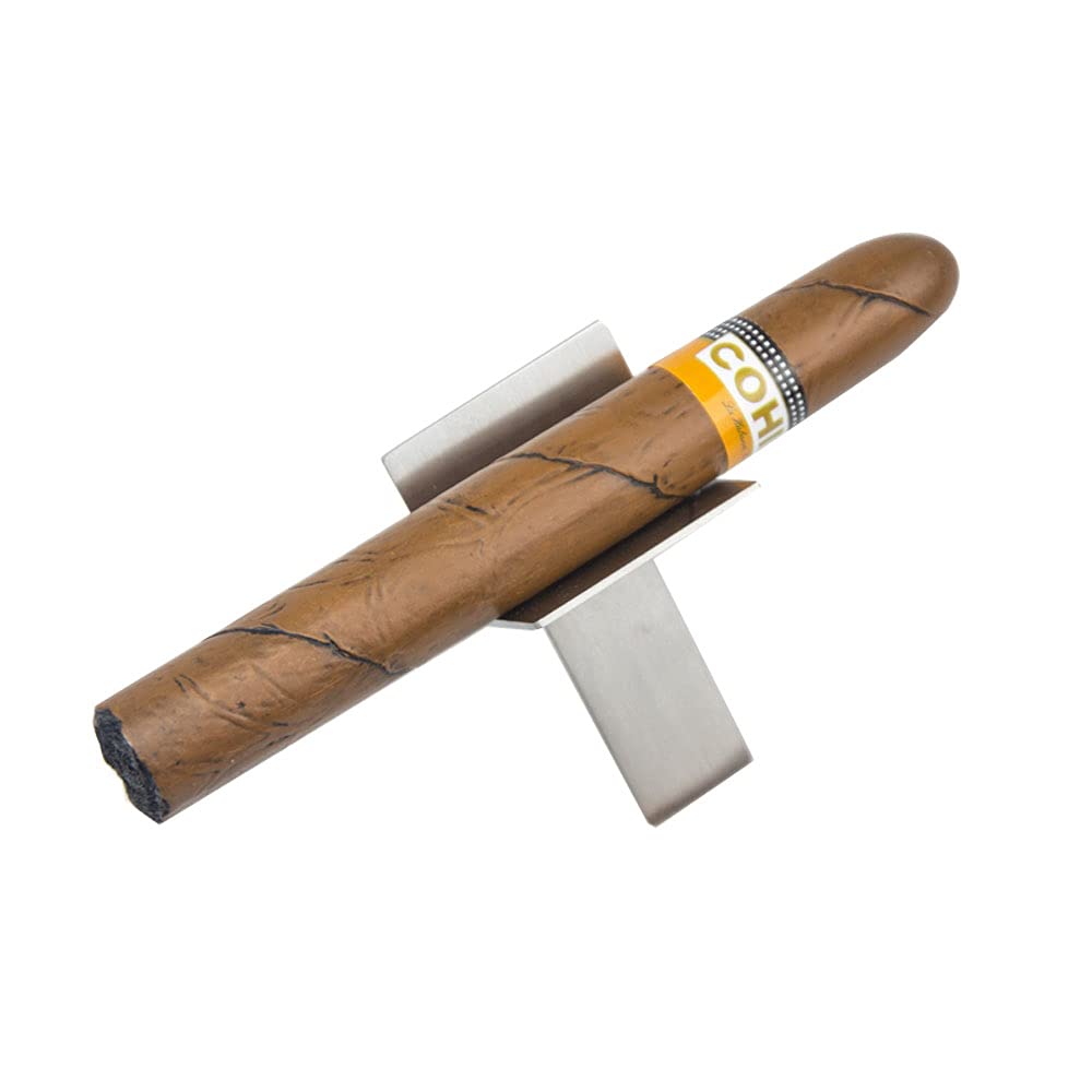 QOPAHI Cigar Holder | Portable Foldable Cigars Stand | Cigar Rest for Cigars & Cigarettes | Silver Stainless Steel, Light & Anti-Rust | Ideal Gift for Cigar Lovers