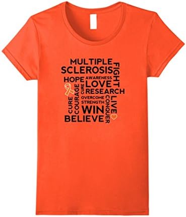 Womens Multiple Sclerosis Awareness Month MS Support Shirt Medium Orange