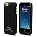 iPhone 5S / 5 Battery Case Charger Protective Rechargeable External Charging Case 2200 Mah for iPhone SE/5S/5/5C Slim Portable Backup Case Black by Kujian