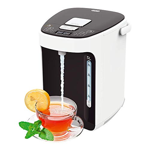 BEM TITAN 2.1: Thermopot 5 Liter Wasserkocher, HeiÃwasserspender 45-95 °C einstellbar, Pumpkanne 5L Thermoskanne, Samowar mit Temperatureinstellung Kindersicherung Wasseranschluss Warmhaltefunktion