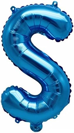 DecorativeConceptsUK 16" BLUE LETTERS & NUMBERS BALLOONS BIRTHDAY ANNIVERSARY DECORATION (16" BLUE LETTER S)