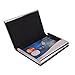 MaxGear Professional Business Card Holder Pocket Business Card Case Slim Business Card Wallet Business Card Carrier for Men & Women, 3.7 x 2.43 x 0.5 in, Vegan Leather & Stainless Steel, Oracle Black