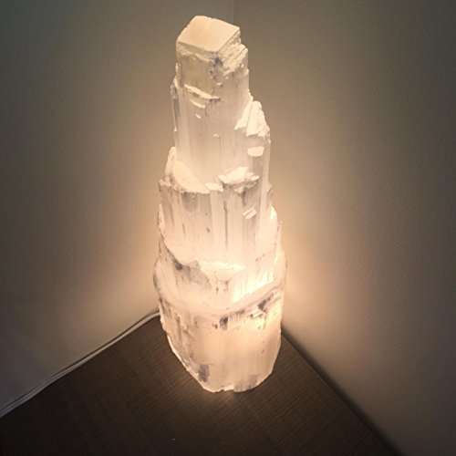 Selenite skyscraper lamp 12 - 14 inches tall, 6 lbs, natural heal…