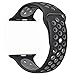 iGreely 42mm Soft Silicone Replacement Band with Ventilation Holes for Apple Watch Nike+, Apple Watch Series 2, Series 1, Sport , Edition, S/M Size( Black / Gray )