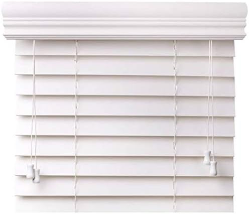 CBC - Custom 2" Faux Wood Blinds White w/Crown Valance - Width: 12.125 (12-1/8) - 18" by Height: x 20-36" Size Window Blind