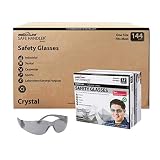 SAFE HANDLER Full Color Safety Glasses | One Size, Adult, Youth, Full Color Polycarbonate Lens and Temple, GREY, Box of 12 (Case of 12 Boxes, 144 Pairs Total)