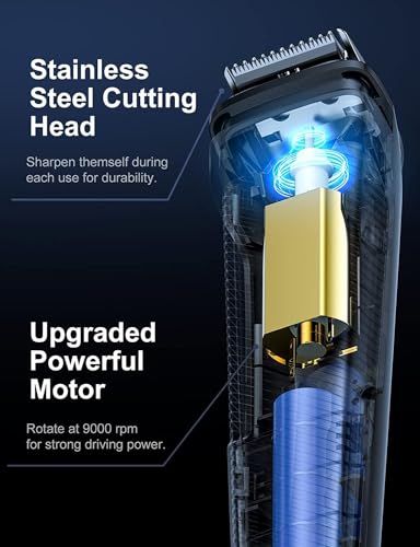 Beard Trimmer Men's Hair Trimmer, All-in-1 Beard Trimmer, Nose Hair Trimmer, Wireless, USB Rechargeable & Waterproof Razor, Electric with 7 Attachment Combs, Ultra Sharp Blade