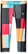 PUMA Big Girls' Active Legging Capri, Techno Block/Gray, 7 (Small)