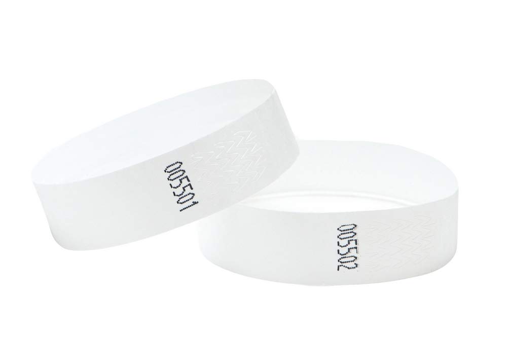J&R Wristbands 19mm 100 Pack White Made from Dupont™ Tyvek®