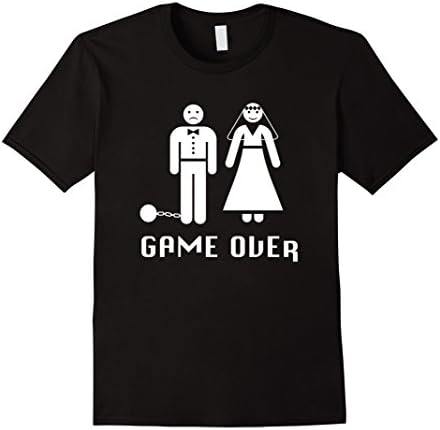 Men's GAME OVER | Funny Bachelor Party, Wedding Groomsman Humor Large Black