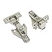 Probrico 2 Pairs（4 Pack） Kitchen Cabinet Hinges for Face Frame Cabinet, Concealed Cabinet Hinges Brushed Satin Nickel with Mounting Screws