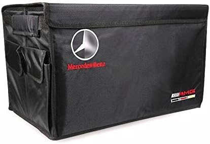 YI MEI DA Auto Trunk Organizer Collapsible Portable Multi Compartments Storage Container for Mercedes-Benz Accessories,Black