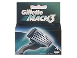 Gíllette Mach 3 Razor Refill Cartridges, 4 Count (1 pack, 4 Blades to a pack)