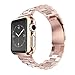 Creazy Stainless Steel Strap Watch Band+Adapter+Case Cover for Apple Watch 38mm (Rose Gold)