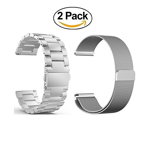 For Samsung Galaxy Gear S3 Classic/Frontier Smartwatch Band,22mm Stainless Steel Band + Milanese loop Stainless Steel Strap Replacement Buckle Strap Wrist Band for Samsung Gear S3 Band